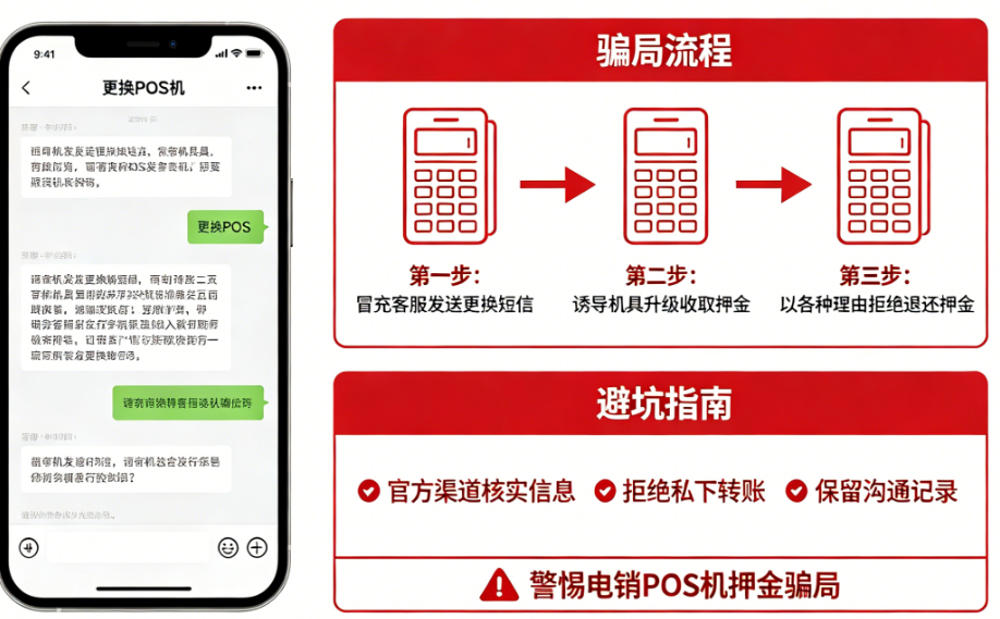 警惕！收到“更换POS机”短信千万别信，揭秘电销POS机押金骗局与避坑指南！