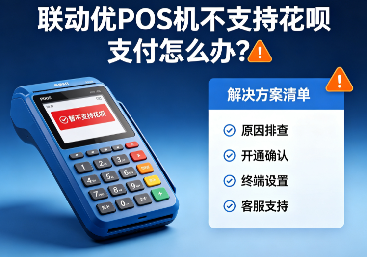 联动优POS机不支持花呗支付怎么办？